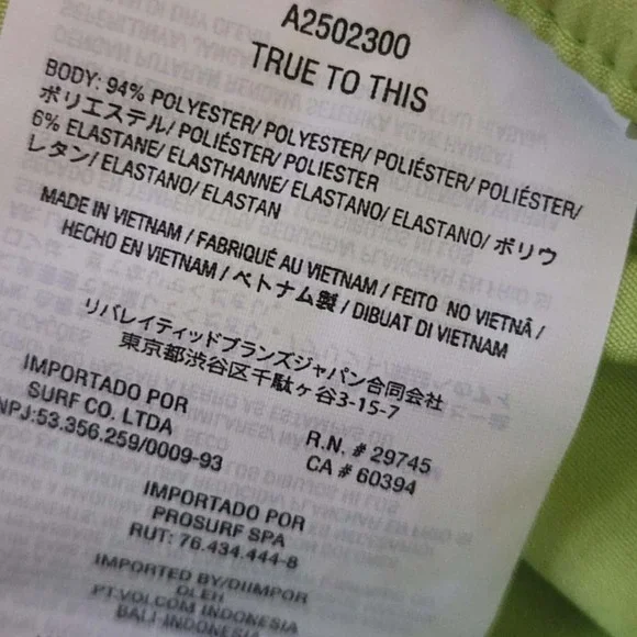 Volcom Manic Trunks Men XL Green Drawstring Swim Shorts Casual Activewear Pocket - Picture 11 of 15